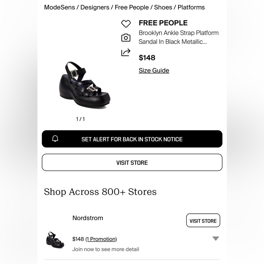 Free People- Brooklyn Ankle Strap Platform Sandal (Women) - Picture 11 of 12